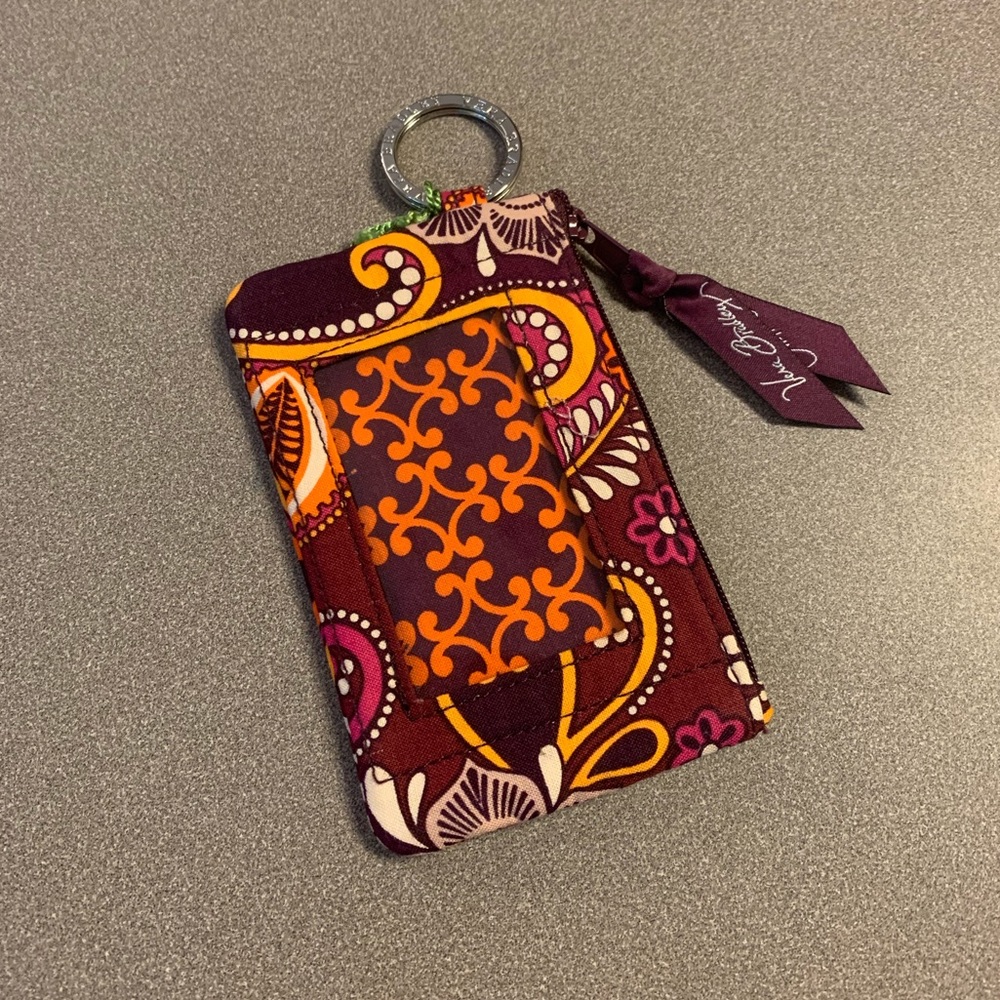 vera bradley zip ID case in safari sunset
